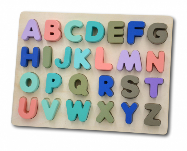 UKŁADANKA DREWNIANA - ALFABET LITERY DUŻE / 18